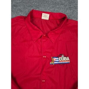 Vintage Auburn Sportswear Jacket Mens 2XL Red CUBA Embroidered Windbreaker **